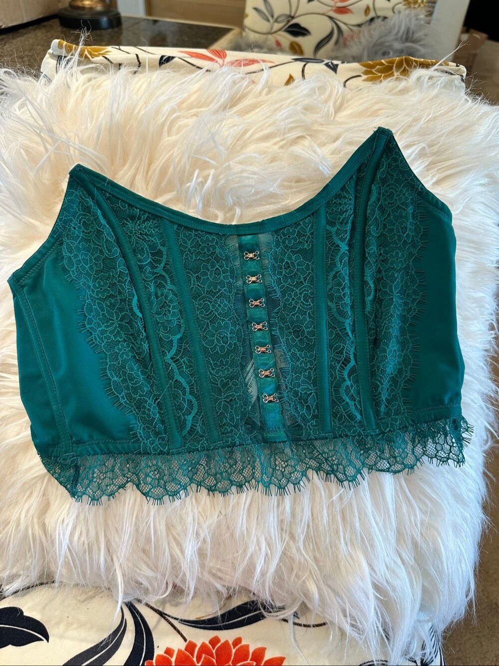 NWT Victoria’s Secret bustier corset crop top in emerald teal